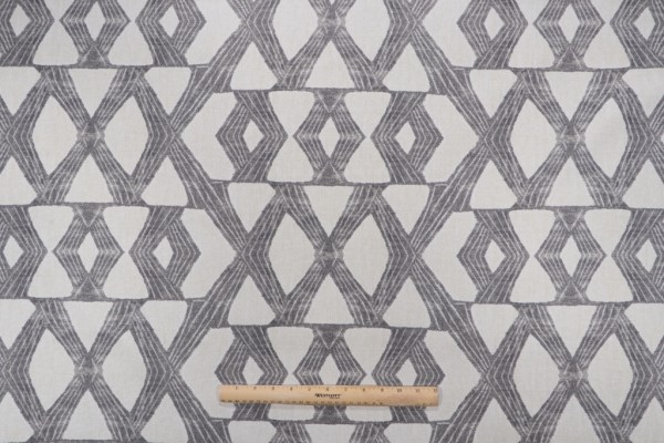 Novogratz X's and O's Printed Drapery Fabric in Grey 