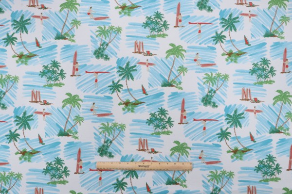 Tommy Bahama Ride The Tide Printed Polyester Outdoor Fabric in Capri 