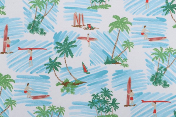 Tommy Bahama Ride The Tide Printed Polyester Outdoor Fabric in Capri 