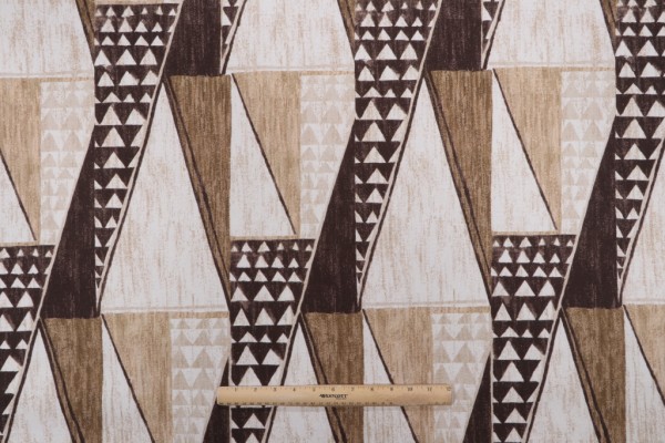 Sample of P Kaufmann Mekambo Printed Cotton Drapery Fabric in Stoneware 