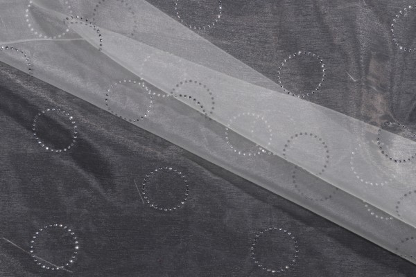 Kaufmann Moondust Sheer Embroidered Drapery Fabric in Pearl 