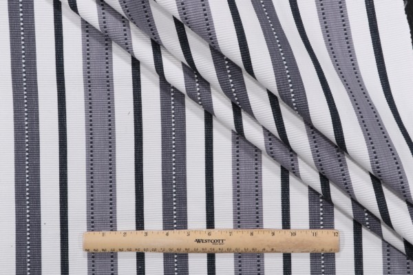 P Kaufmann Bima Stripe Woven Decorator Fabric in Tuxedo 