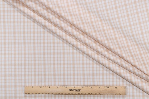 Thibaut Hatteras Check W86761 Woven Decorator Fabric in Beige