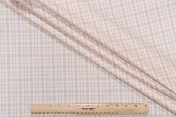 Thibaut Hatteras Check W86761 Woven Decorator Fabric in Beige
