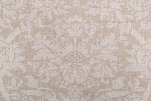 Thibaut Residence Damask F91348 Printed Linen Blend Drapery Fabric in Beige