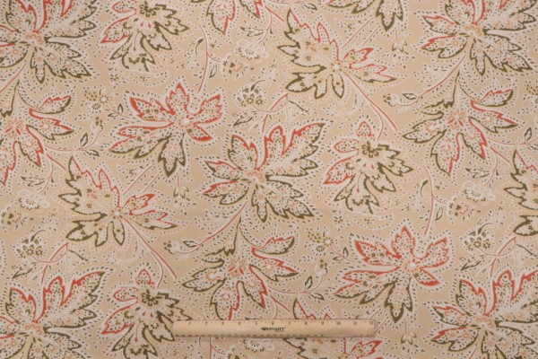 Thibaut Brunswick F9106 Printed Cotton Twill Drapery Fabric in Yellow