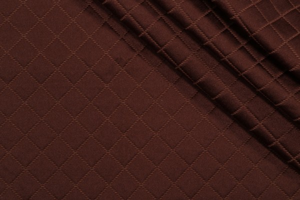 Merrimac Check Matelasse Upholstery Fabric in Brown