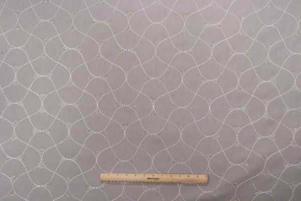 Sample of Richloom Luffing Embroidered Drapery Fabric in Dove 
