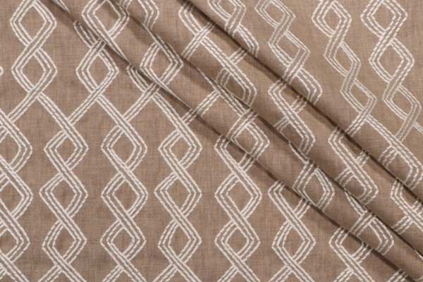 Sample of Richloom Trek Embroidered Drapery Fabric in Linen 