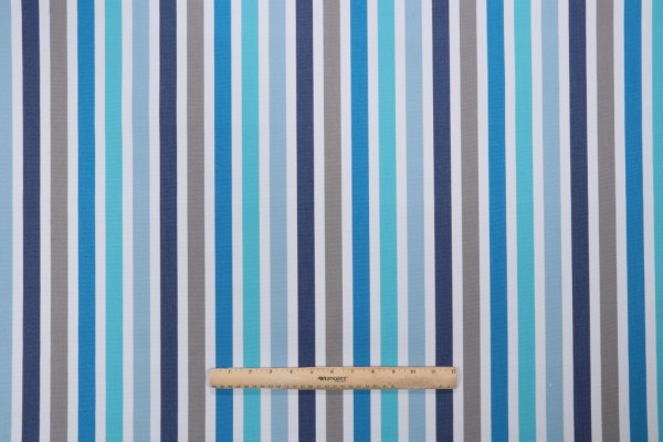 Stripe Woven Solution Dyed Acrylic Outdoor Fabric in Poolside