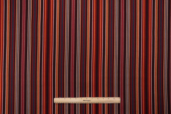 Stripe Woven Outdoor Fabric in Burgundy