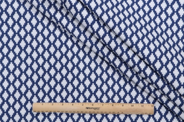 Carrie Woven Outdoor Fabric in Marine