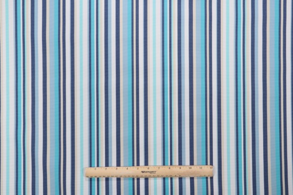 Click for 3.63 Yards Stripe Woven Outdoor Fabric in Pool Stripe Woven Outdoor Fabric in Pool