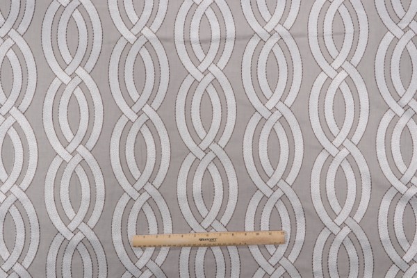 P Kaufmann Winding Path Embroidered Drapery Fabric in Pebble