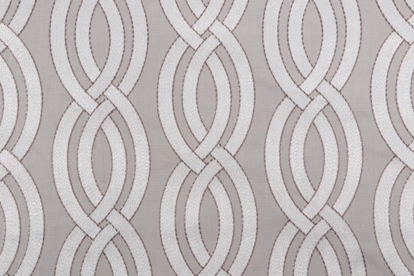 P Kaufmann Winding Path Embroidered Drapery Fabric in Pebble