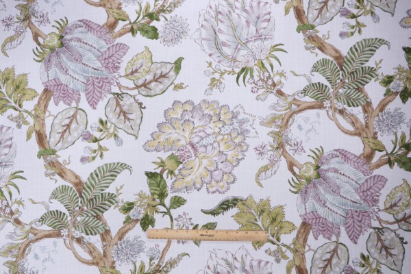 P Kaufmann Lamirada Printed Cotton Drapery Fabric in Amethyst 