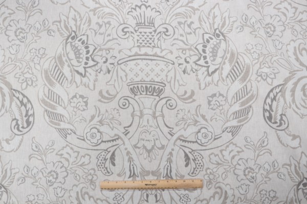 Kravet Royalle Printed Linen Drapery Fabric in Slate CLOSEOUT 