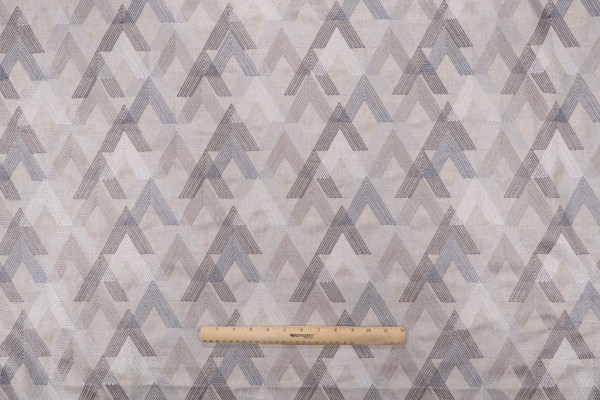 Arrowhead Embroidered Drapery Fabric in Tundra