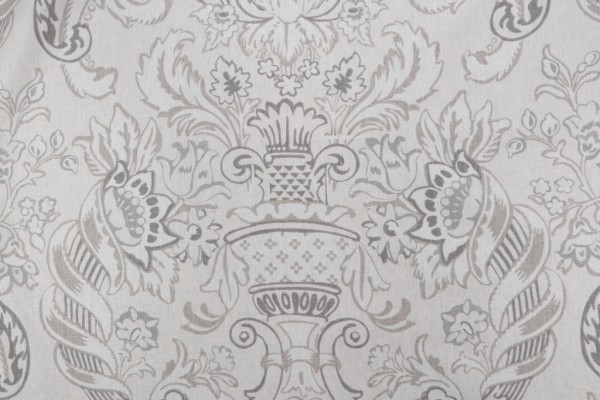 Portfolio Textiles Royale Printed Linen Drapery Fabric in Slate for Kravet CLOSEOUT