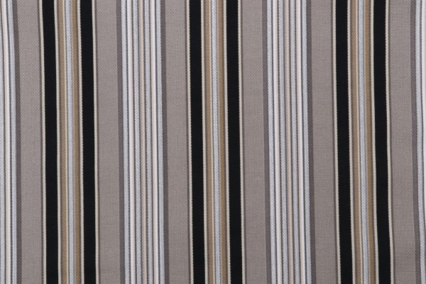 Waverly Getaway Stripe Printed Polyester Outdoor Fabric in Onyx