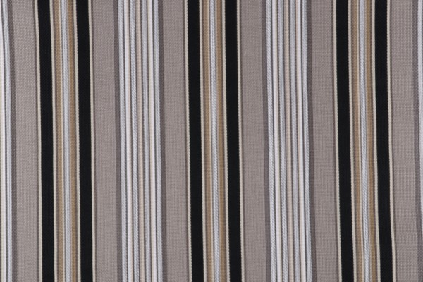 Waverly Getaway Stripe Printed Polyester Outdoor Fabric in Onyx