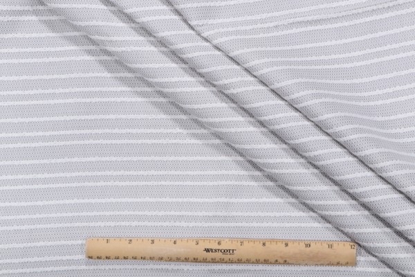 Bella Dura Stripe Woven Polyolefin Outdoor Fabric in Fog