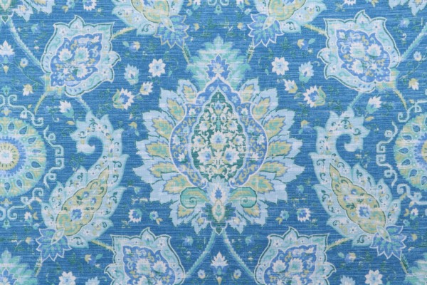 Richloom Cadogan Printed Linen Blend Drapery Fabric in Oasis 