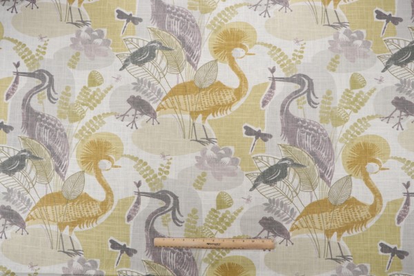 Richloom Mangrove Printed Linen Drapery Fabric in Sunrise 