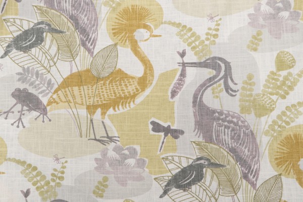 Richloom Mangrove Printed Linen Drapery Fabric in Sunrise 