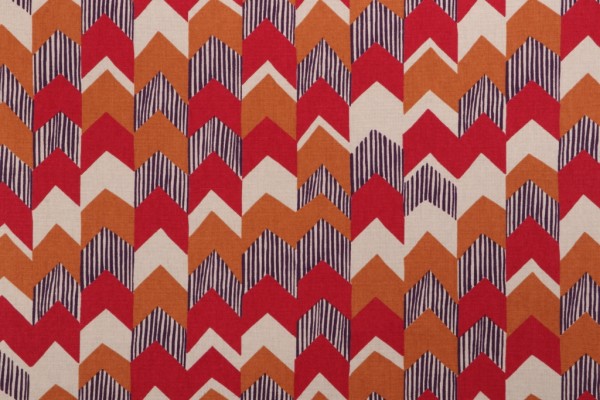 Richloom Chevron Printed Cotton Drapery Fabric in Lacquer 