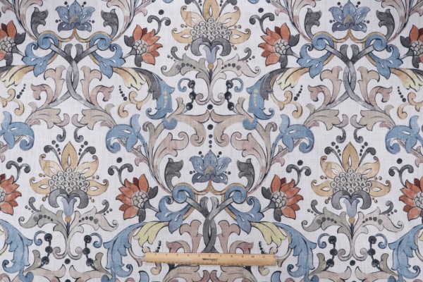 Hamilton Chamberlain Printed Cotton Drapery Fabric in Slate 