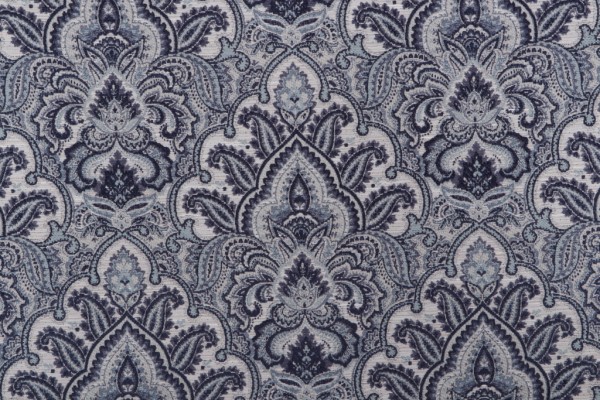 Sample of Hamilton Patterson Chenille Damask Upholstery Fabric in Sapphire 