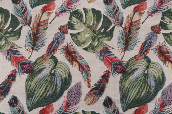 Sample of Stof France Monaco Tapestry Upholstery Fabric in Multico 