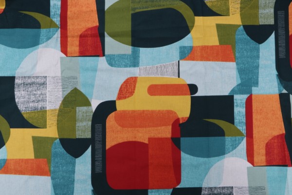 Click for Stof France Abba Printed Cotton Drapery Fabric in Multicolore  Stof France Abba Printed Cotton Drapery Fabric in Multicolore