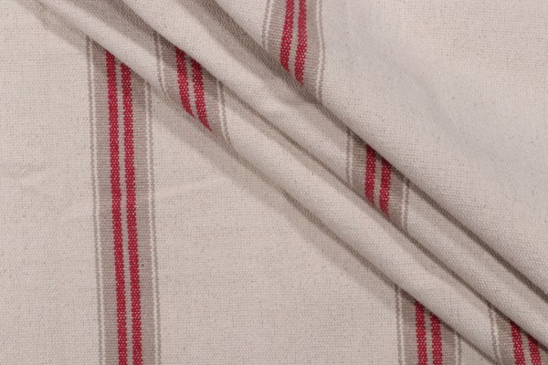 Sample of Stof France Montauban Woven Upholstery Fabric in Rouge 