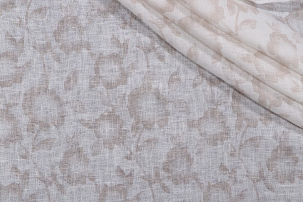 PK Lifestyles Lucia Printed Sheer Drapery Fabric in Natural 