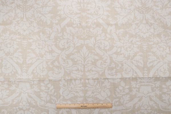 Thibaut Residence Damask F91348 Printed Linen Blend Drapery Fabric in Beige