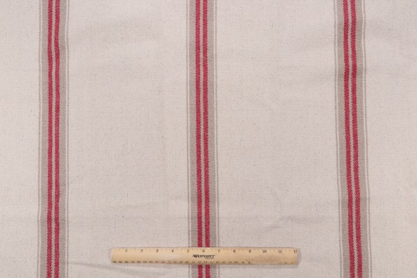 Sample of Stof France Montauban Woven Upholstery Fabric in Rouge 