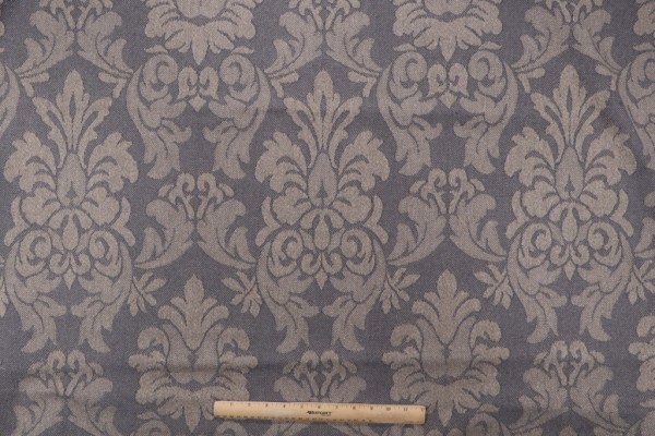 Whitaker Damask Upholstery Fabric in Gray