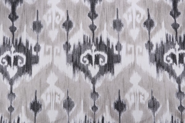 Richloom Ikat Printed Cotton Drapery Fabric in Graphite