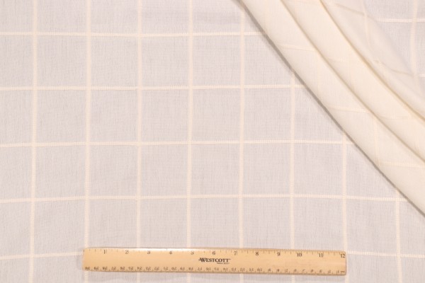 P Kaufmann Daydream Semi-Sheer Embroidered Drapery Fabric in Pearl