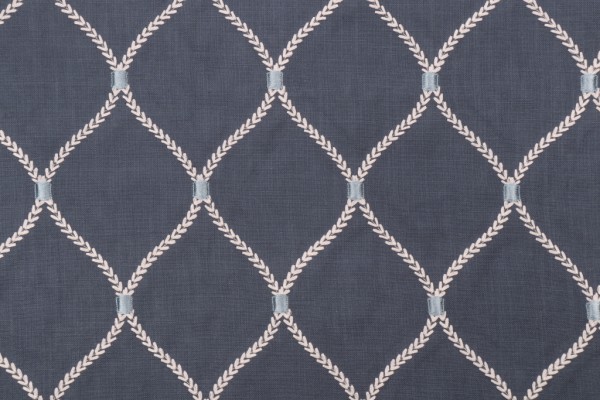 Click for 1.25 Yards Williamsburg Deane Embroidery Drapery Fabric in Sapphire Williamsburg Deane Embroidery Drapery Fabric in Sapphire