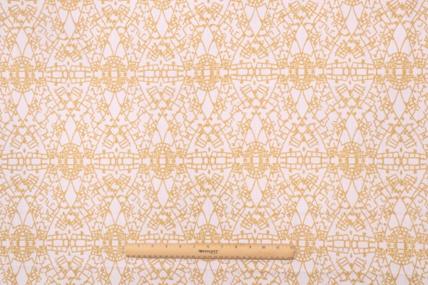 Lacefield Caledonia-Chatham White Printed Cotton Blend Drapery Fabric in Tuscan Sun