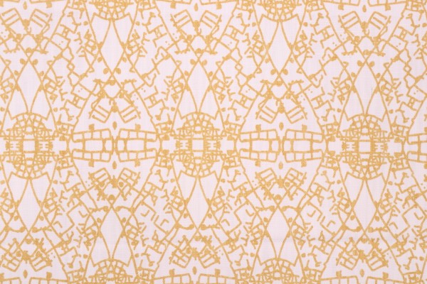 Lacefield Caledonia-Chatham White Printed Cotton Blend Drapery Fabric in Tuscan Sun