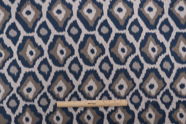 1 Yard Adrian Printed Drapery Fabric in Indigo