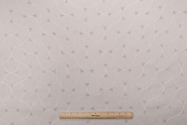Richloom Luffing Embroidered Drapery Fabric in Alabaster