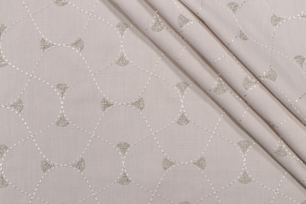 Richloom Luffing Embroidered Drapery Fabric in Alabaster