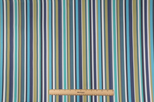 Covington Reef Stripe Woven Outdoor Fabric in 514 Ocean