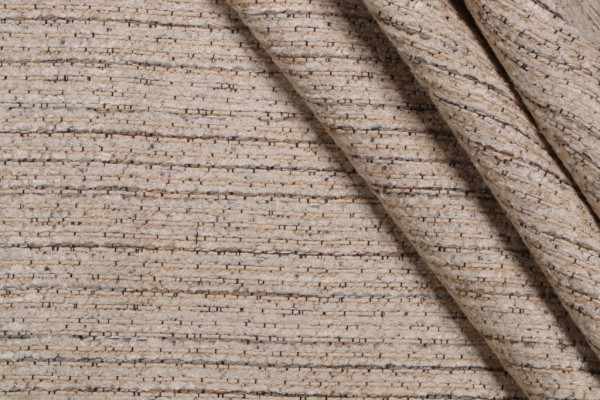 Valdese Weavers Stripe Woven Chenille Upholstery Fabric in Papyrus