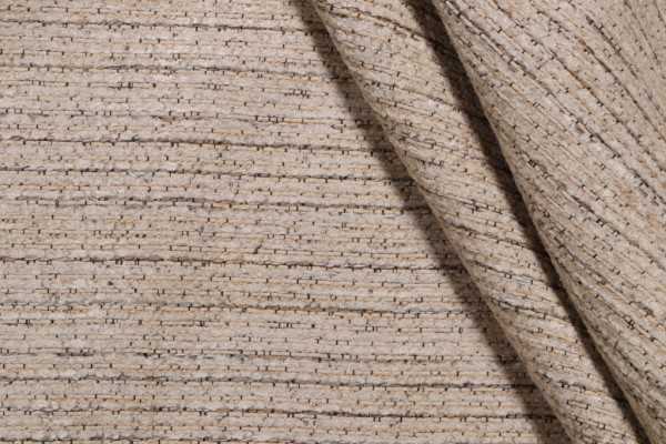 Valdese Weavers Stripe Woven Chenille Upholstery Fabric in Papyrus